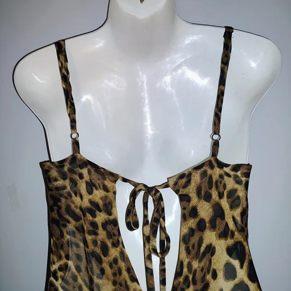 Sheer Leopard Print Maxi Dress - Picture 6 of 10